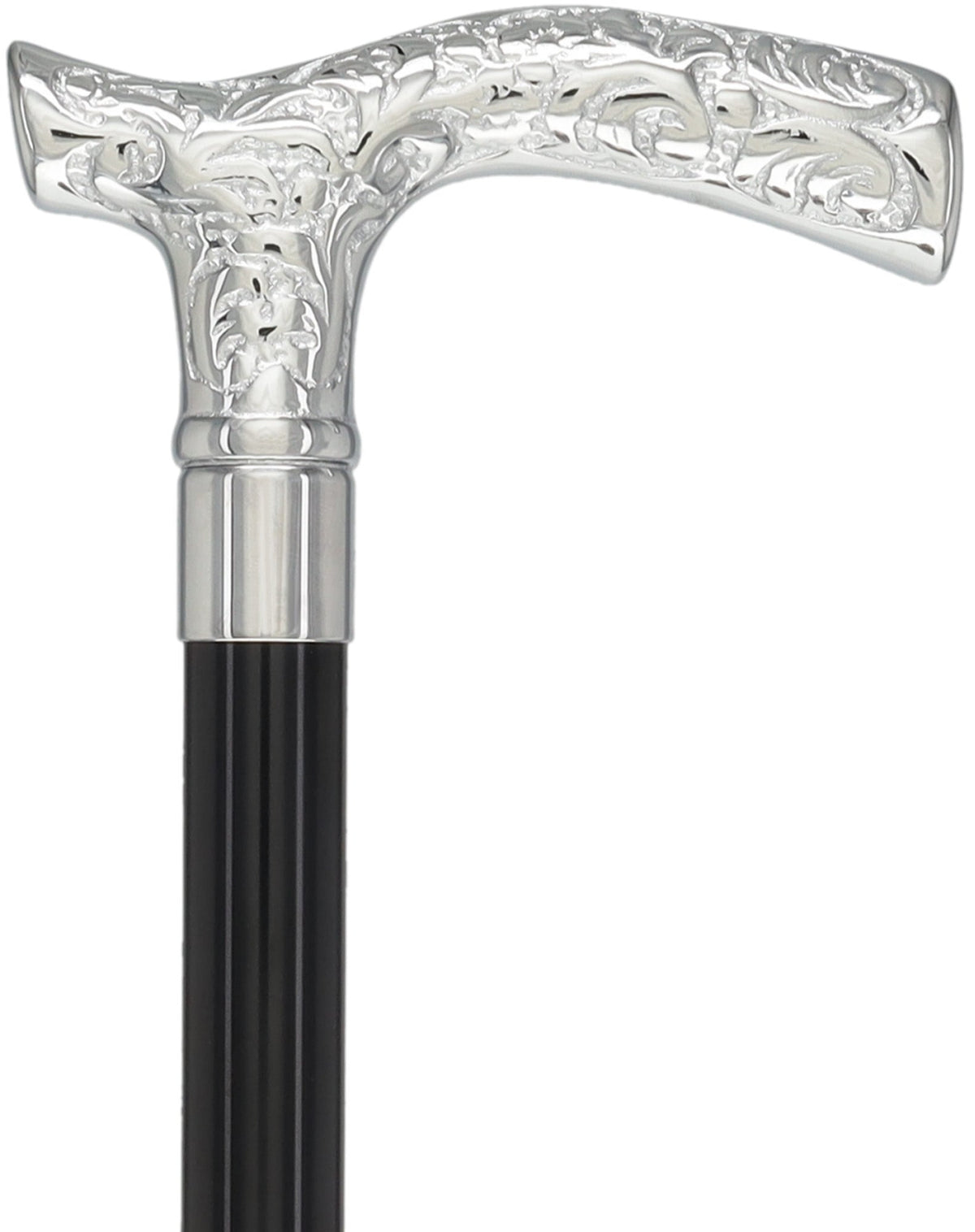Fritz Premium Chrome Brass Cane: Laser-Etched Custom Shaft Plated Handle Walking Canes - Tophatter Daily Deals