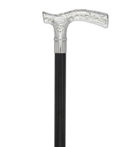 Fritz Premium Chrome Brass Cane: Laser-Etched Custom Shaft Plated Handle Walking Canes - Tophatter Daily Deals