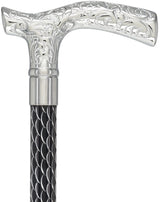 Fritz Premium Chrome Brass Cane: Laser-Etched Custom Shaft Plated Handle Walking Canes - Tophatter Daily Deals