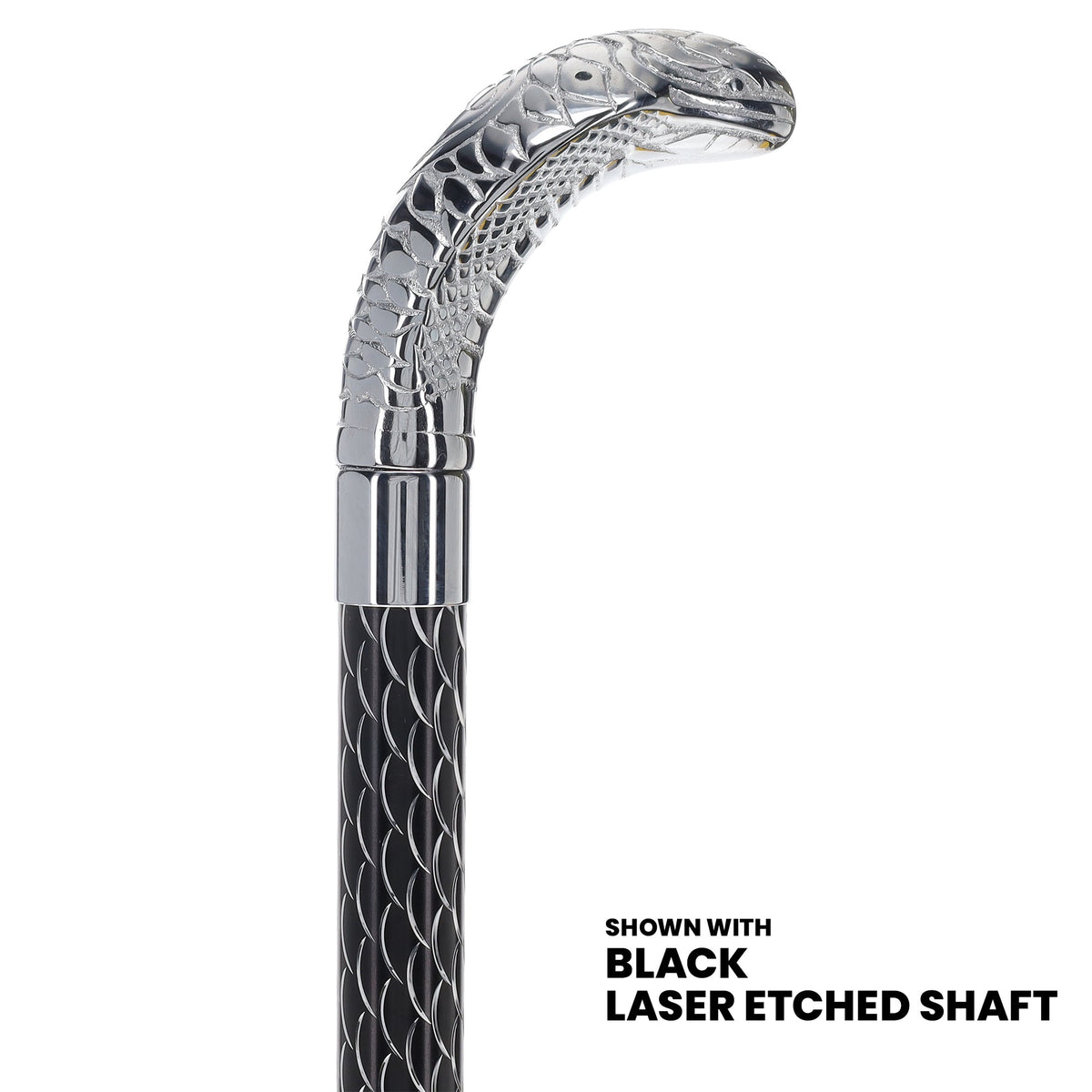 Snake Premium Chrome Brass Cane: Laser-Etched Custom Shaft Snake Walking Canes - Tophatter Daily Deals