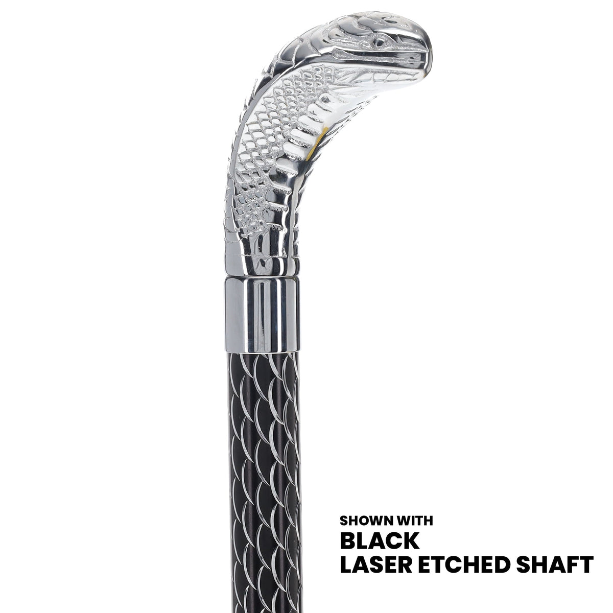 Snake Premium Chrome Brass Cane: Laser-Etched Custom Shaft Snake Walking Canes - Tophatter Daily Deals