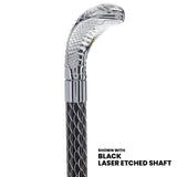 Snake Premium Chrome Brass Cane: Laser-Etched Custom Shaft Snake Walking Canes - Tophatter Daily Deals