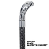 Snake Premium Chrome Brass Cane: Laser-Etched Custom Shaft Black Etched Adjustable Shaft +$4.50 Snake Walking Canes - Tophatter Daily Deals