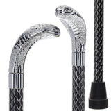 Snake Premium Chrome Brass Cane: Laser-Etched Custom Shaft Snake Walking Canes - Tophatter Daily Deals