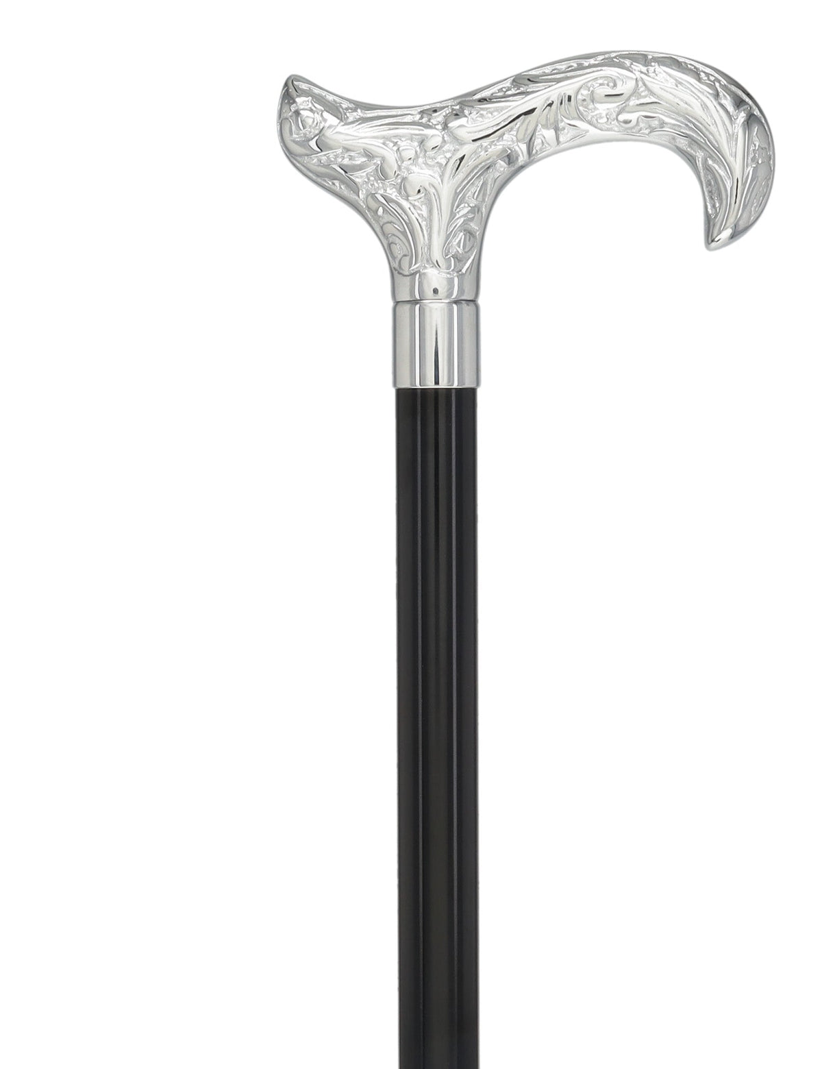 Derby Premium Chrome Brass Cane: Laser-Etched Custom Shaft Plated Handle Walking Canes - Tophatter Daily Deals