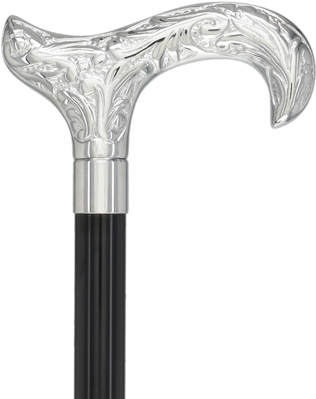 Derby Premium Chrome Brass Cane: Laser-Etched Custom Shaft Plated Handle Walking Canes - Tophatter Daily Deals