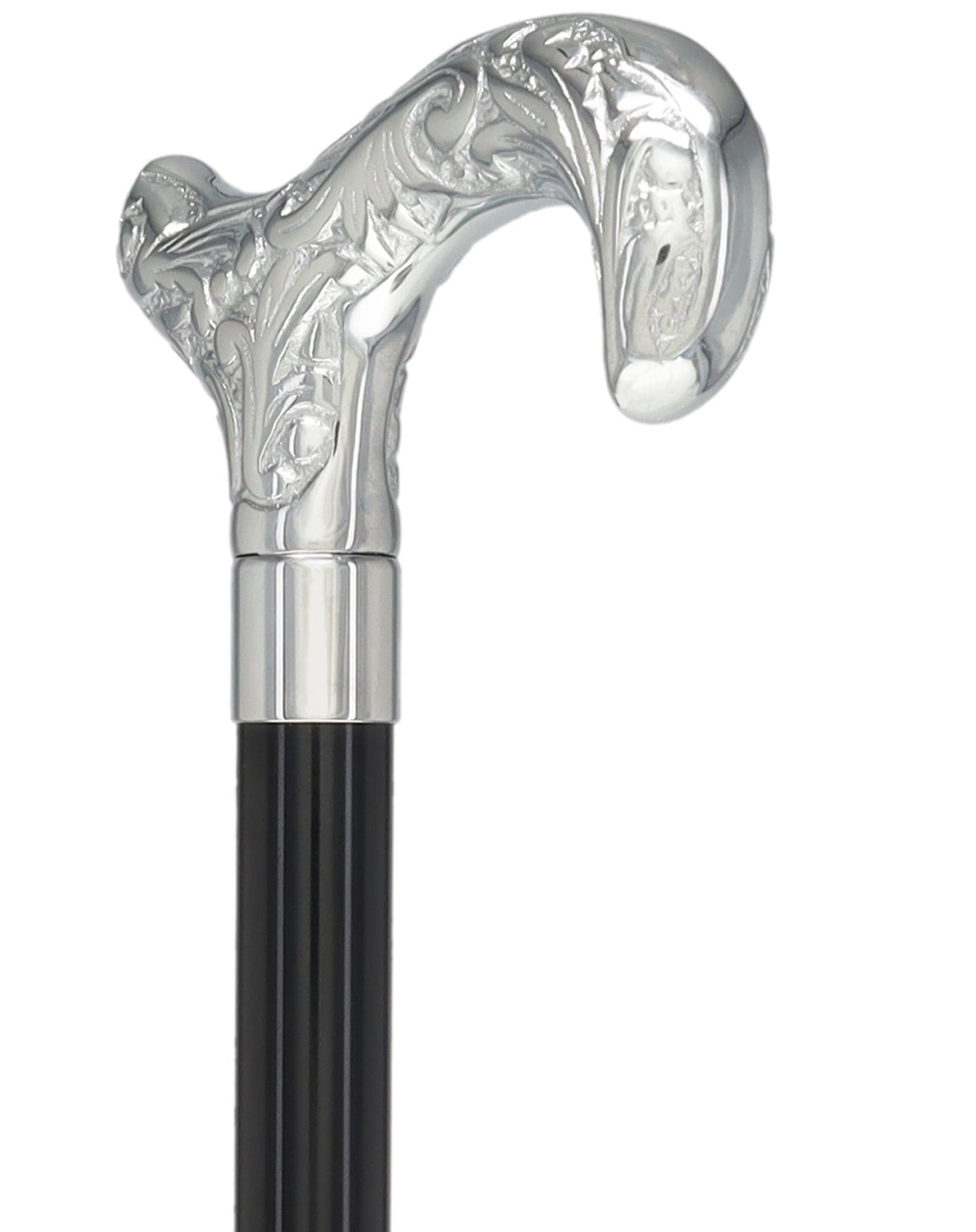 Derby Premium Chrome Brass Cane: Laser-Etched Custom Shaft Plated Handle Walking Canes - Tophatter Daily Deals