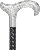 Derby Premium Chrome Brass Cane: Laser-Etched Custom Shaft Plated Handle Walking Canes - Tophatter Daily Deals
