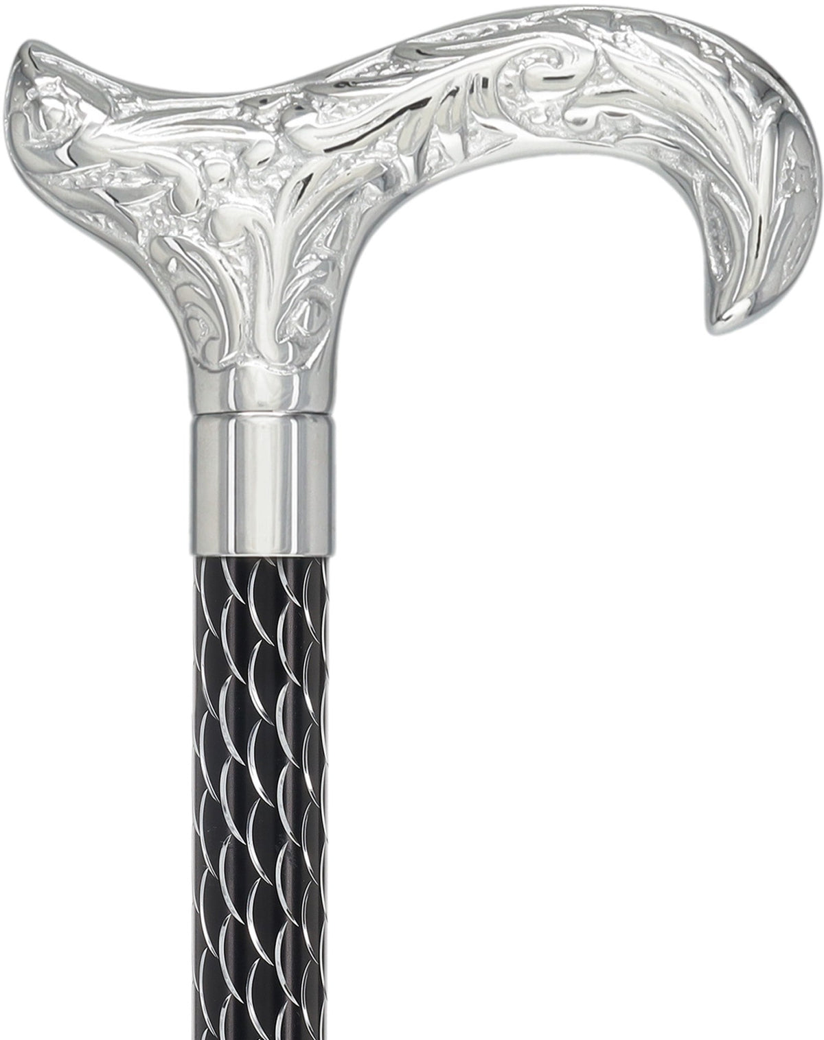 Derby Premium Chrome Brass Cane: Laser-Etched Custom Shaft Plated Handle Walking Canes - Tophatter Daily Deals