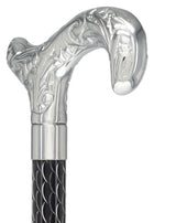 Derby Premium Chrome Brass Cane: Laser-Etched Custom Shaft Plated Handle Walking Canes - Tophatter Daily Deals