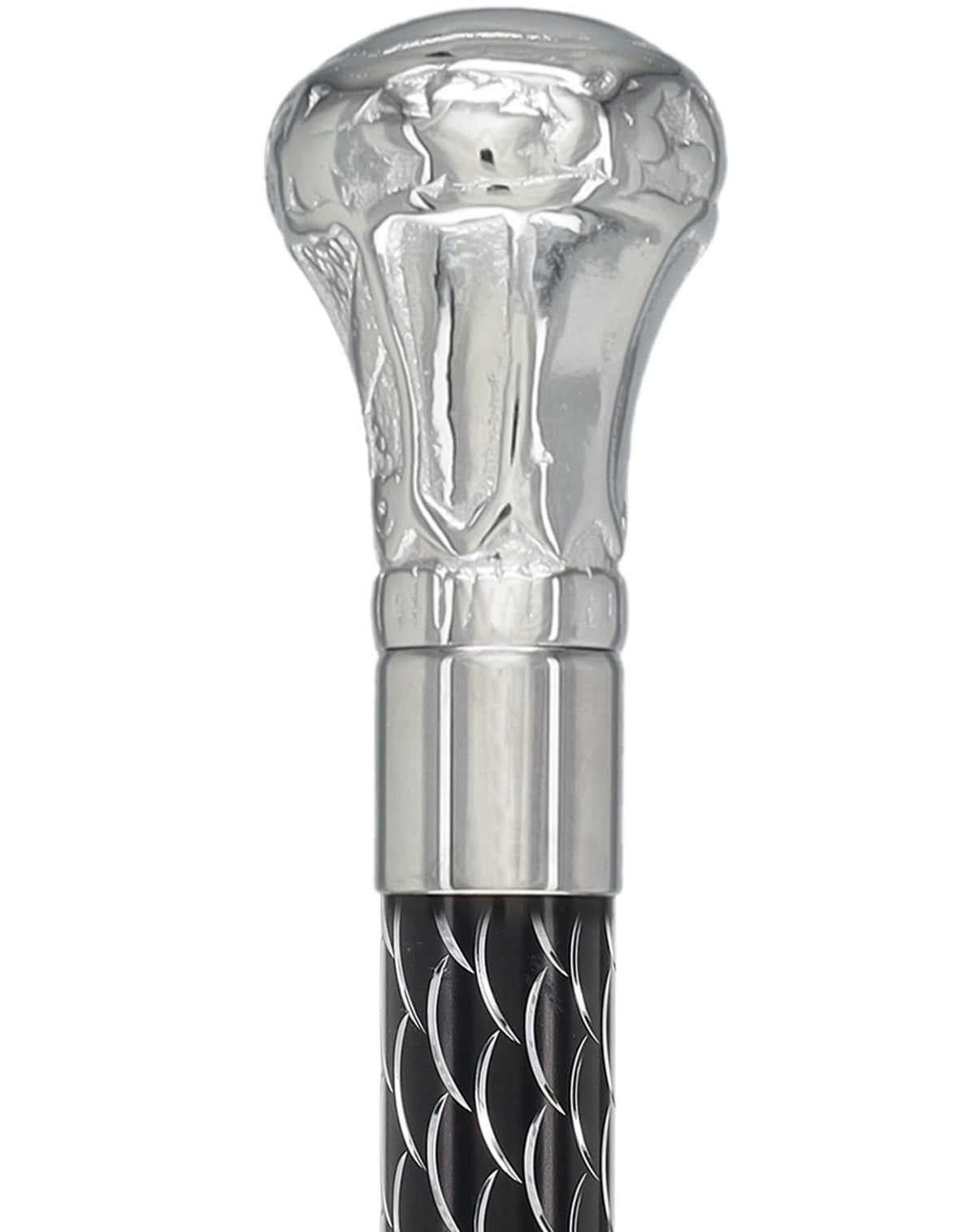 Knob Premium Chrome Brass Cane: Laser-Etched Custom Shaft Plated Handle Walking Canes - Tophatter Daily Deals