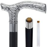 Premium Chrome Brass Flask Cane: Fritz & Wood Shaft Hidden Flask Flask Canes - Tophatter Daily Deals