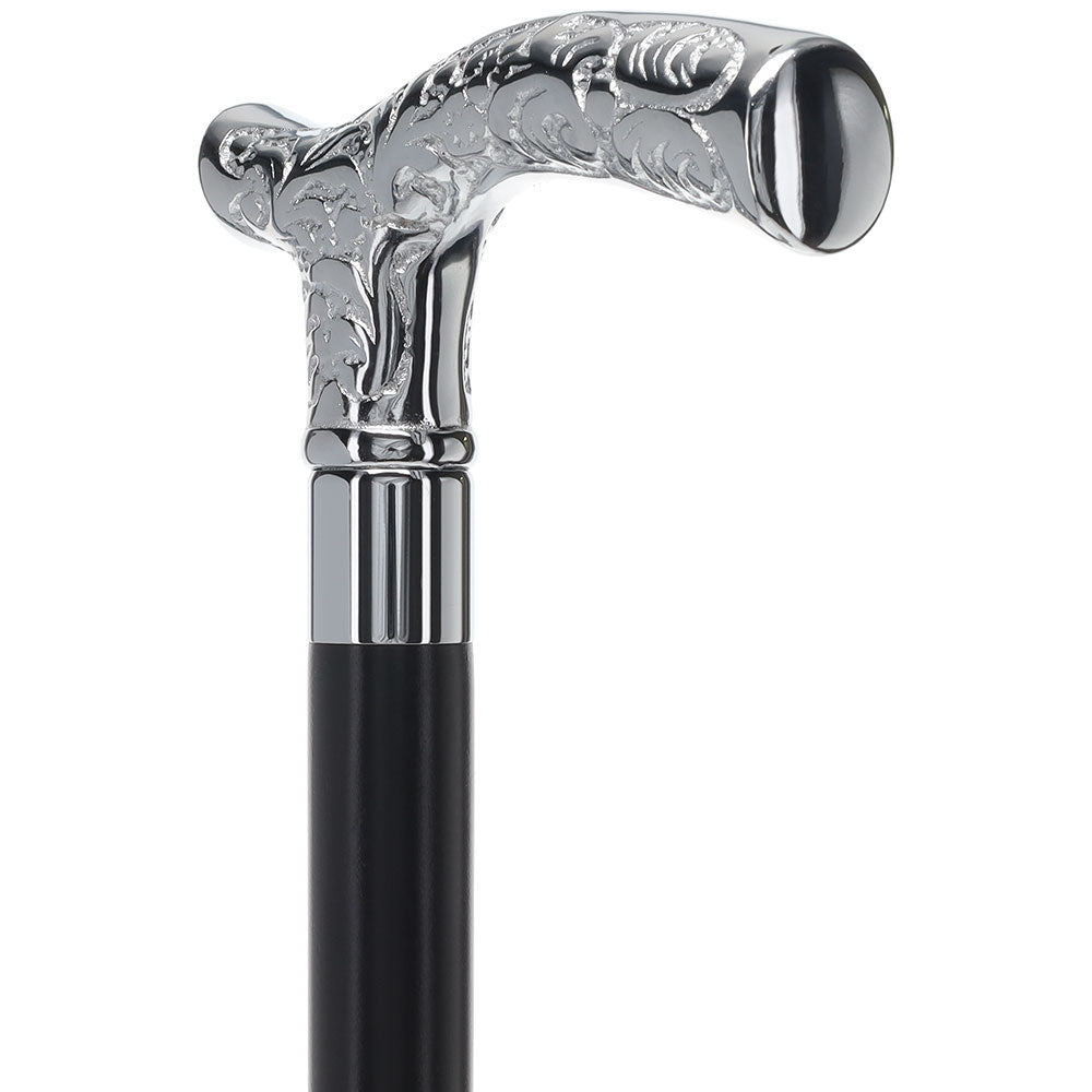 Premium Chrome Brass Flask Cane: Fritz & Wood Shaft Hidden Flask Flask Canes - Tophatter Daily Deals
