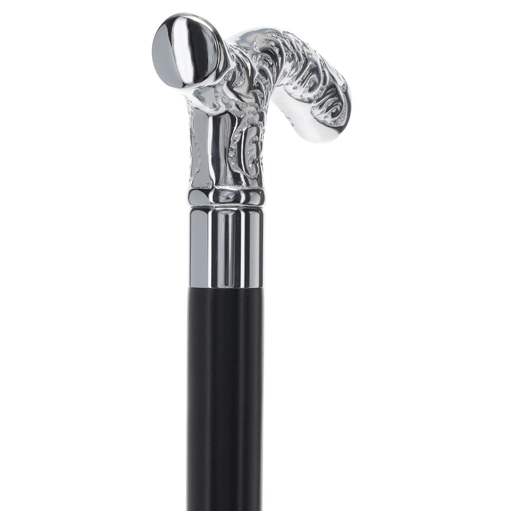 Premium Chrome Brass Flask Cane: Fritz & Wood Shaft Hidden Flask Flask Canes - Tophatter Daily Deals