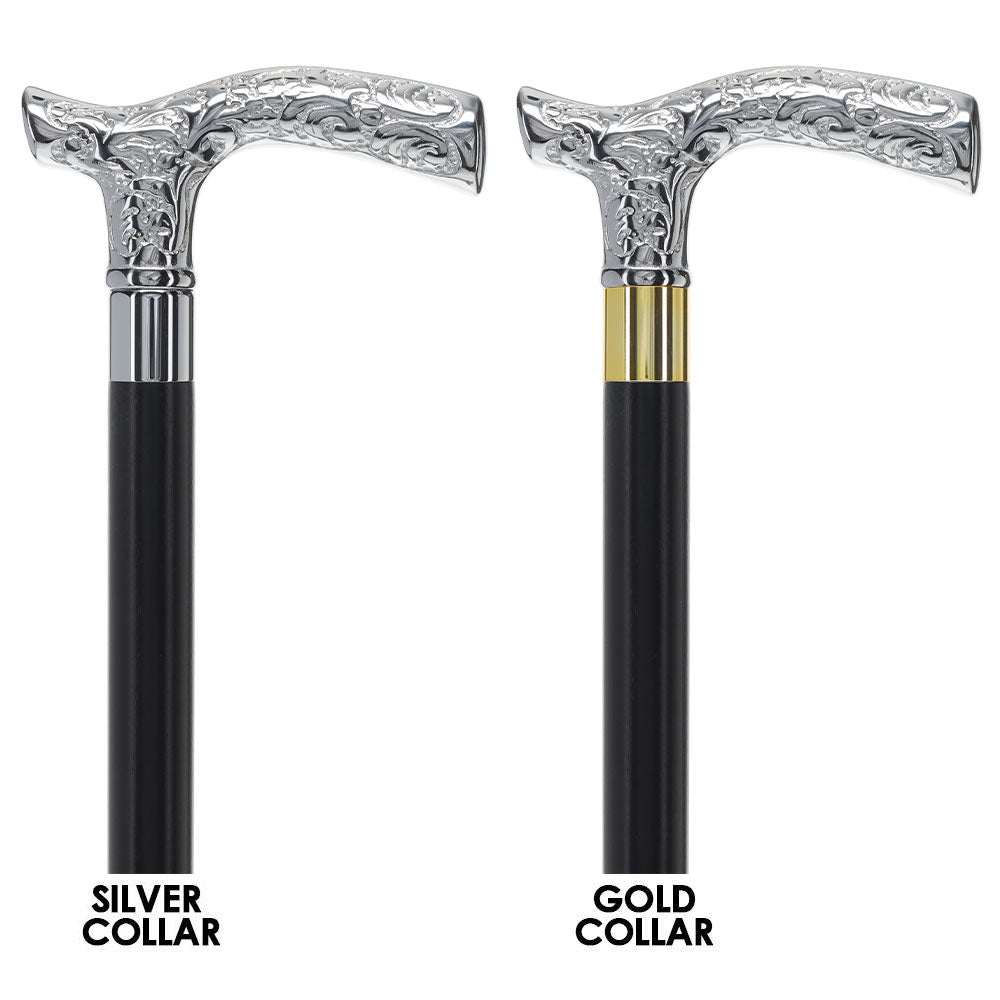 Premium Chrome Brass Flask Cane: Fritz & Wood Shaft Hidden Flask Flask Canes - Tophatter Daily Deals