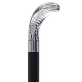Snake Premium Chrome Brass Flask Cane: Wood Shaft Hidden Flask Flask Canes - Tophatter Daily Deals