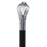 Snake Premium Chrome Brass Flask Cane: Wood Shaft Hidden Flask Flask Canes - Tophatter Daily Deals