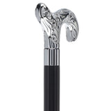 Derby Premium Chrome Brass Flask Cane: Wood Shaft Hidden Flask Flask Canes - Tophatter Daily Deals