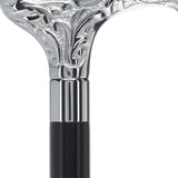 Derby Premium Chrome Brass Flask Cane: Wood Shaft Hidden Flask Flask Canes - Tophatter Daily Deals