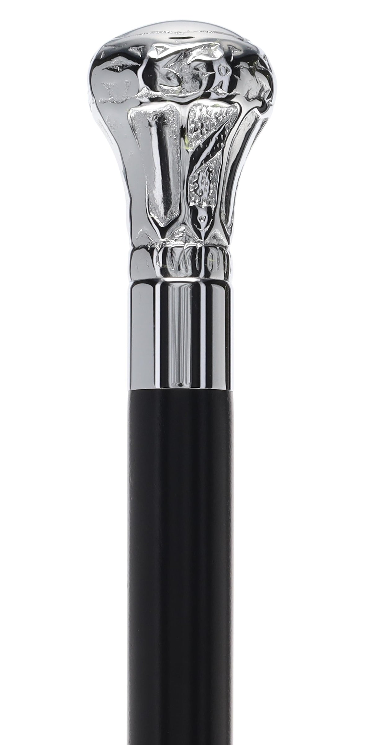 Knob Premium Chrome Brass Flask Cane: Wood Shaft Hidden Flask Flask Canes - Tophatter Daily Deals
