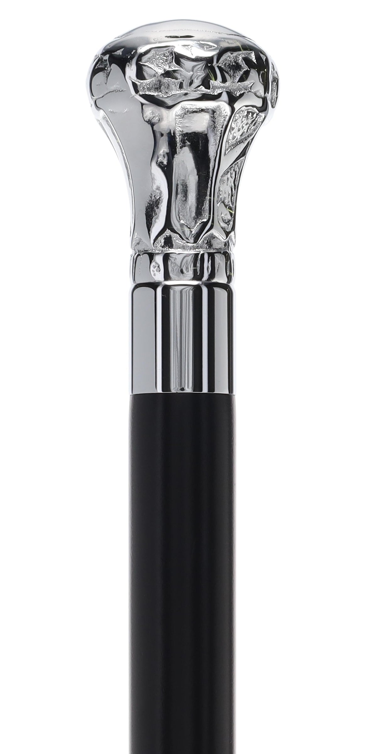 Knob Premium Chrome Brass Flask Cane: Wood Shaft Hidden Flask Flask Canes - Tophatter Daily Deals