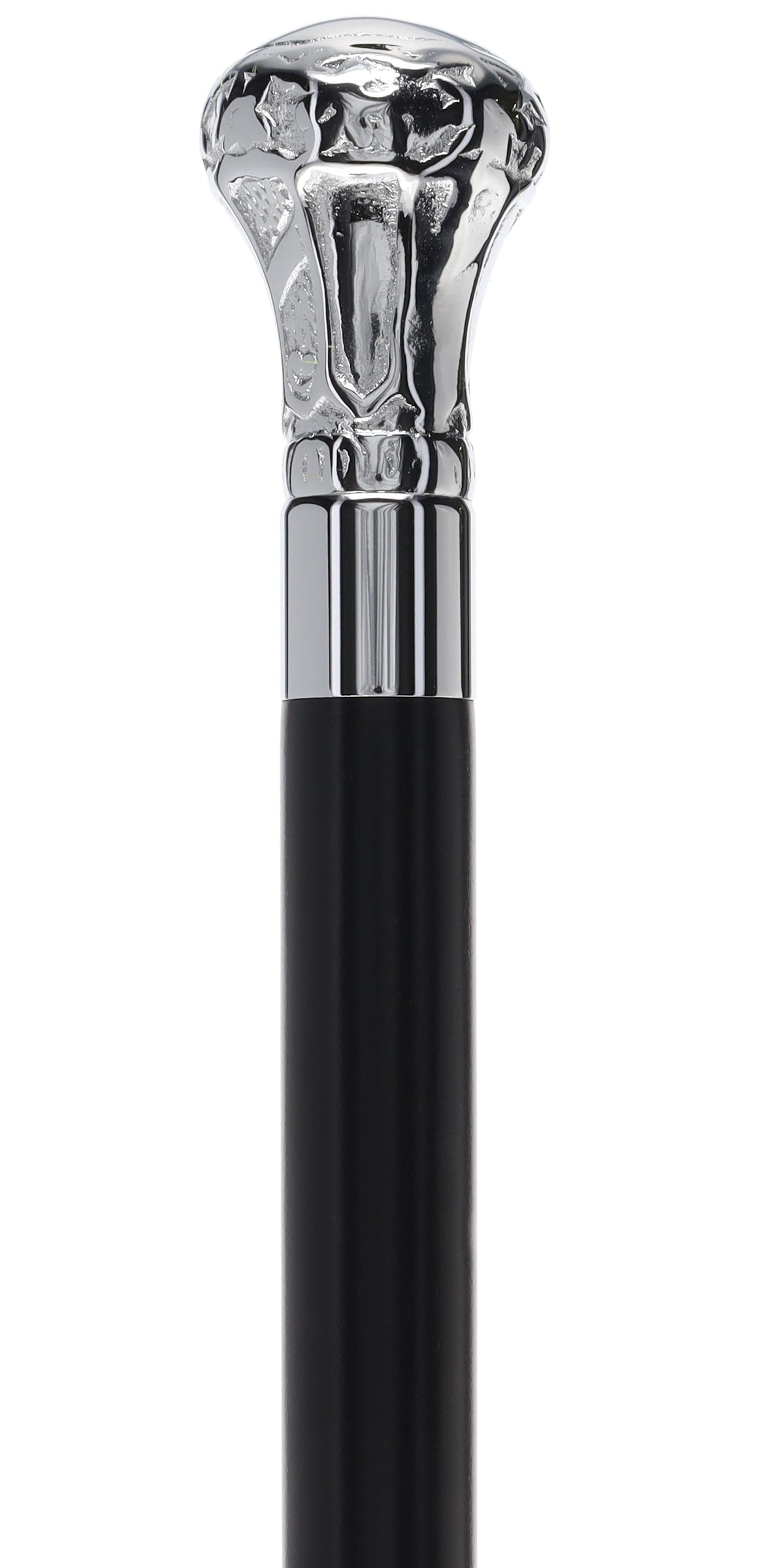 Knob Premium Chrome Brass Flask Cane: Wood Shaft Hidden Flask Flask Canes - Tophatter Daily Deals