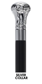 Knob Premium Chrome Brass Flask Cane: Wood Shaft Hidden Flask Flask Canes - Tophatter Daily Deals
