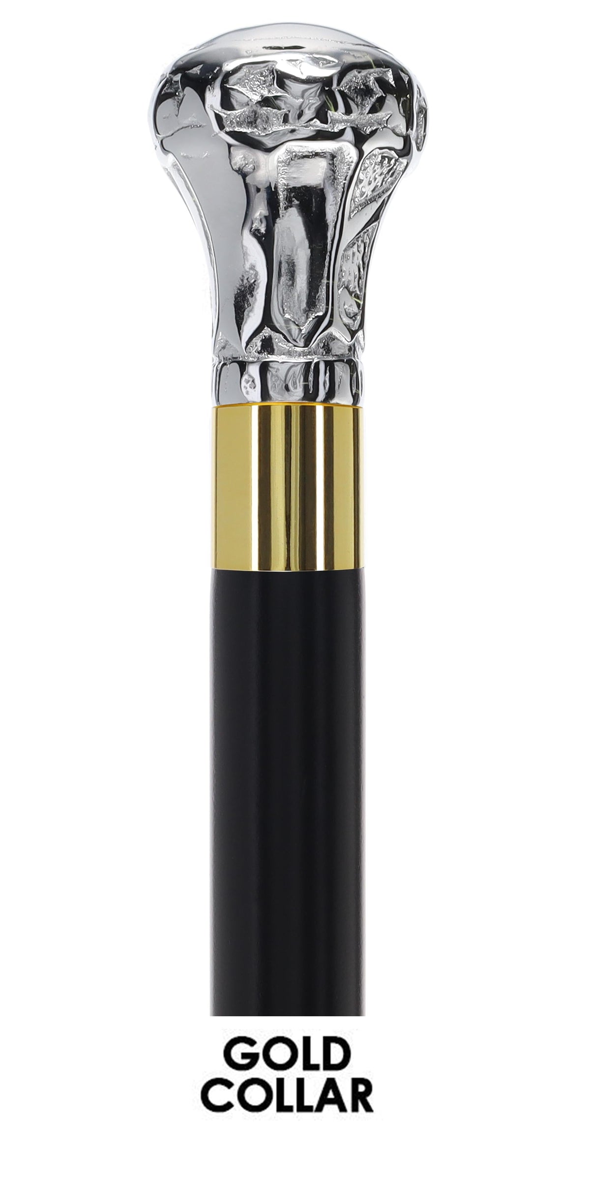 Knob Premium Chrome Brass Flask Cane: Wood Shaft Hidden Flask Flask Canes - Tophatter Daily Deals
