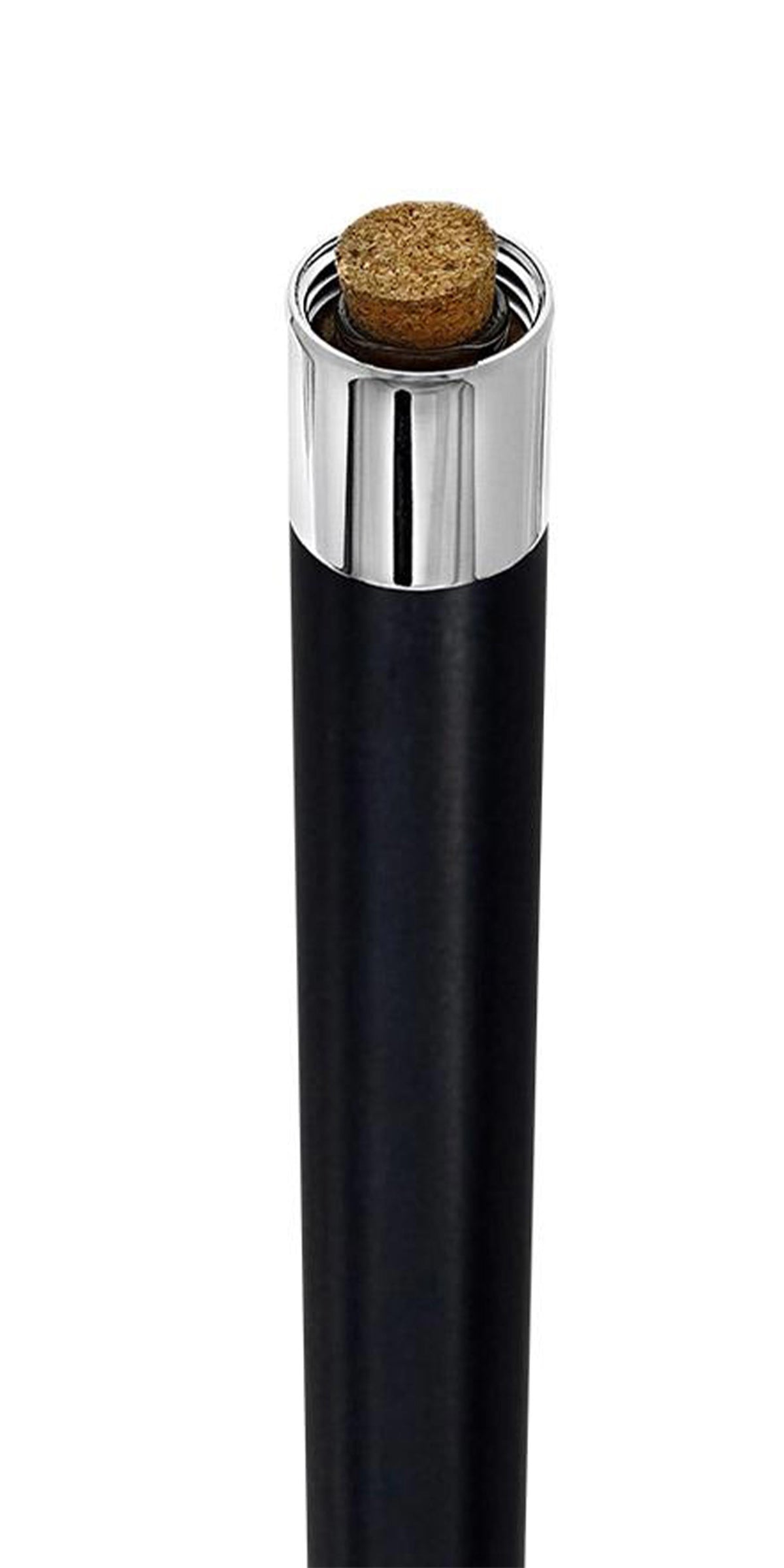 Knob Premium Chrome Brass Flask Cane: Wood Shaft Hidden Flask Flask Canes - Tophatter Daily Deals