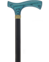 Stylish Blue Denim Fritz Cane, Sleek Black Beechwood Shaft Fritz Handle Walking Canes - Tophatter Daily Deals