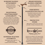 Premium Natural Ash Wood Fritz Cane, Espresso w/ Silver Collar Fritz Handle Walking Canes - Tophatter Daily Deals