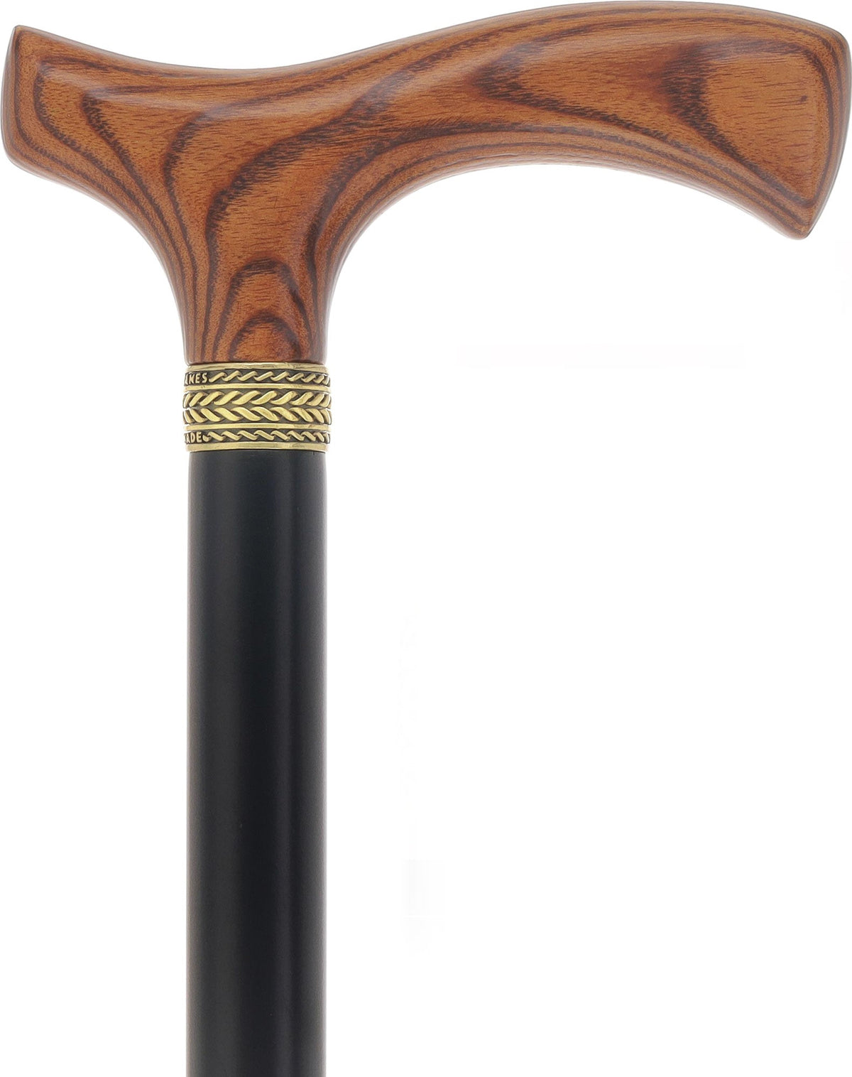 Premium Natural Ash Wood Fritz Cane, Espresso w/ Silver Collar Fritz Handle Walking Canes - Tophatter Daily Deals