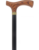 Premium Natural Ash Wood Fritz Cane, Espresso w/ Silver Collar Fritz Handle Walking Canes - Tophatter Daily Deals