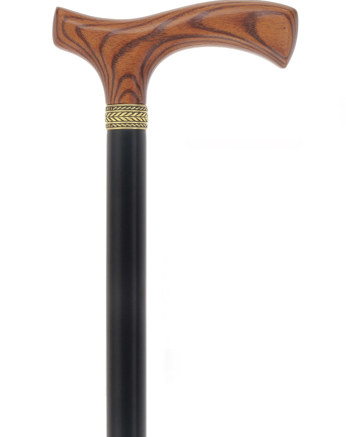 Premium Natural Ash Wood Fritz Cane, Espresso w/ Silver Collar Fritz Handle Walking Canes - Tophatter Daily Deals