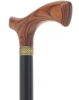 Fritz Comfort Handle - Standard Size (Expresso Brown, Black, Pewter Collar) Fritz Handle Walking Canes - Tophatter Daily Deals