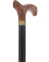 Royal Canes Classic Fritz: Wood-Stained, Pewter Collar (Standard & Slim Profiles) Fritz Handle Walking Canes - Tophatter Daily Deals