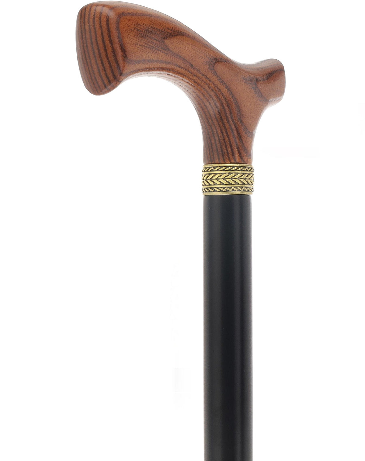 Royal Canes Classic Fritz: Wood-Stained, Pewter Collar (Standard & Slim Profiles) Fritz Handle Walking Canes - Tophatter Daily Deals