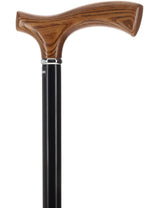 Premium Natural Ash Wood Fritz Cane, Espresso w/ Silver Collar Fritz Handle Walking Canes - Tophatter Daily Deals