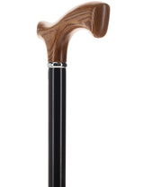 Premium Natural Ash Wood Fritz Cane, Espresso w/ Silver Collar Fritz Handle Walking Canes - Tophatter Daily Deals
