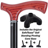 Genuine Mahogany Ash Fritz Cane - Extra Stability w/ SafeTbase Safetbase Canes - Tophatter Daily Deals