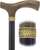 Black Ash Comfort Fritz Cane: Sleek Beechwood Shaft Pewter Design Fritz Handle Walking Canes - Tophatter Daily Deals