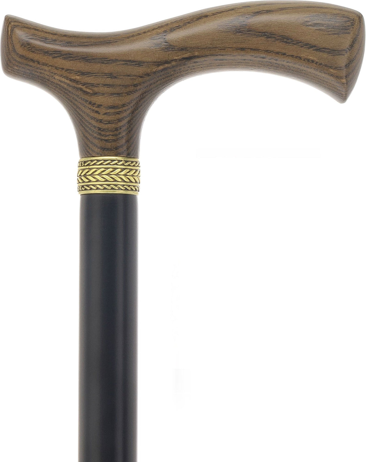 Fritz Comfort Handle - Standard Size (All Black, Pewter Collar) Fritz Handle Walking Canes - Tophatter Daily Deals