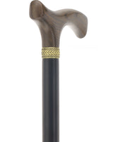 Fritz Comfort Handle - Standard Size (All Black, Pewter Collar) Fritz Handle Walking Canes - Tophatter Daily Deals