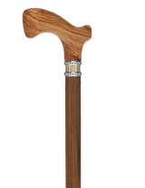 Genuine Olivewood Fritz Handle Walking Cane: Ovangkol Shaft Fritz Handle Walking Canes - Tophatter Daily Deals