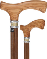 Genuine Olivewood Fritz Handle Walking Cane: Ovangkol Shaft Fritz Handle Walking Canes - Tophatter Daily Deals