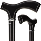Sleek Black Fritz Walking Cane, Beechwood w/ Silver Collar Fritz Handle Walking Canes - Tophatter Daily Deals