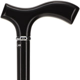 Sleek Black Fritz Walking Cane, Beechwood w/ Silver Collar Fritz Handle Walking Canes - Tophatter Daily Deals