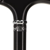 Sleek Black Fritz Walking Cane, Beechwood w/ Silver Collar Fritz Handle Walking Canes - Tophatter Daily Deals