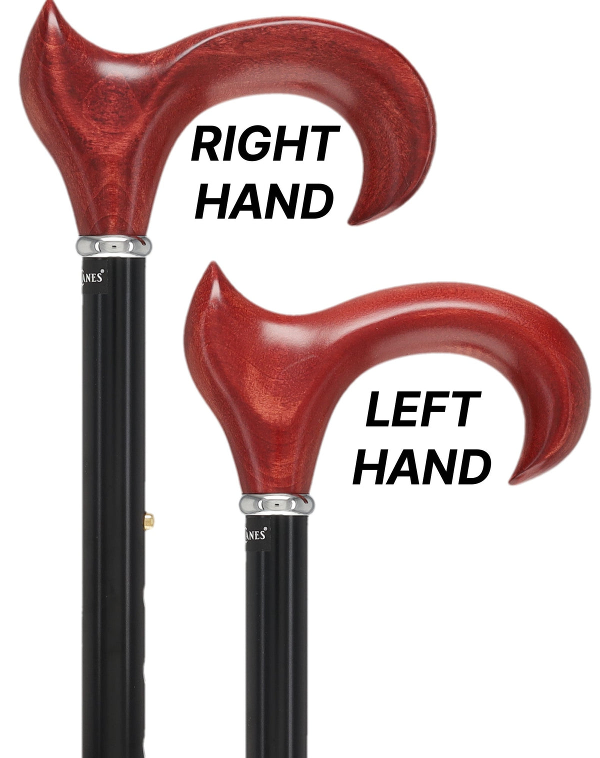 Mahogany Maple Ergonomic Cane: Folding Adjustable Black Folding Canes - Tophatter Daily Deals