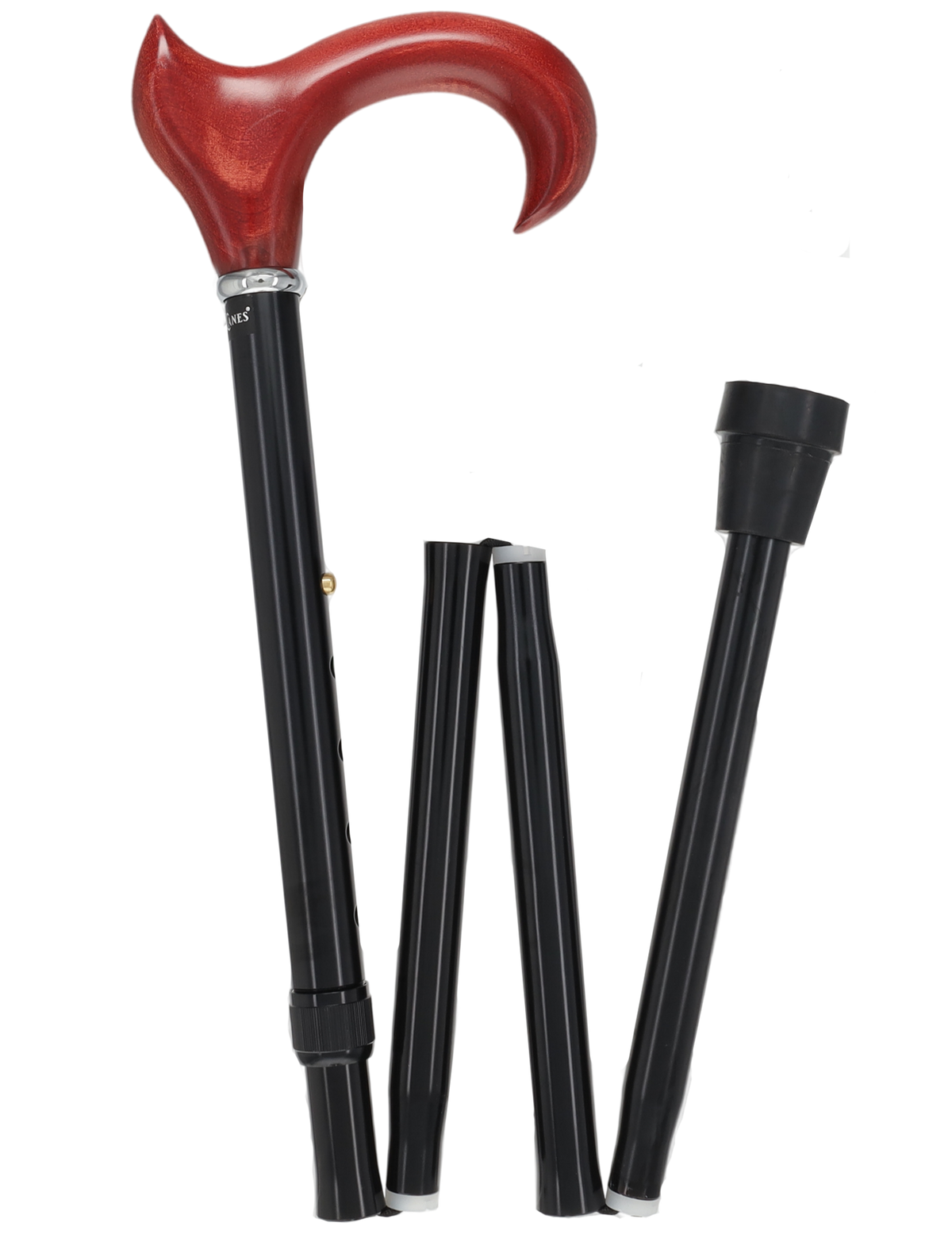 Mahogany Maple Ergonomic Cane: Folding Adjustable Black Folding Canes - Tophatter Daily Deals